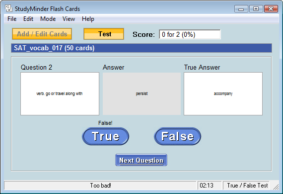 True / False Test